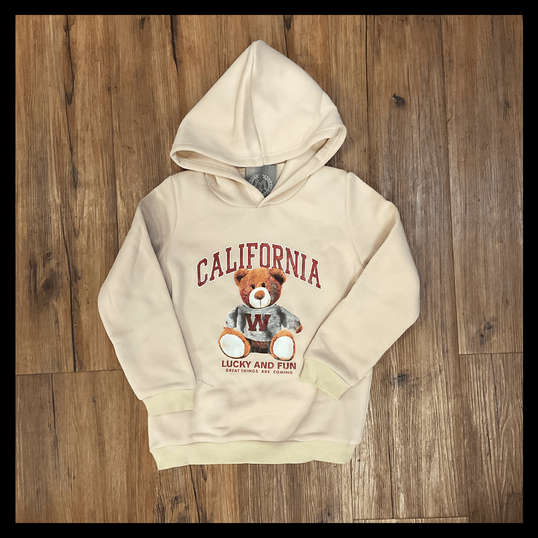 aria kai 1-2Y Creme California bear Hoodie