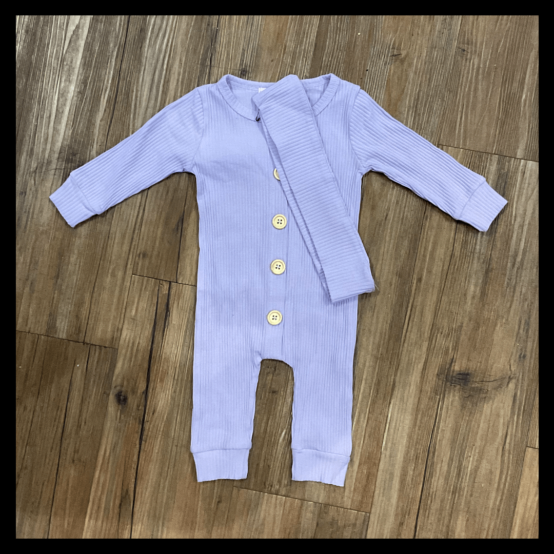 aria kai 3-6 M Lavender onesie with headband