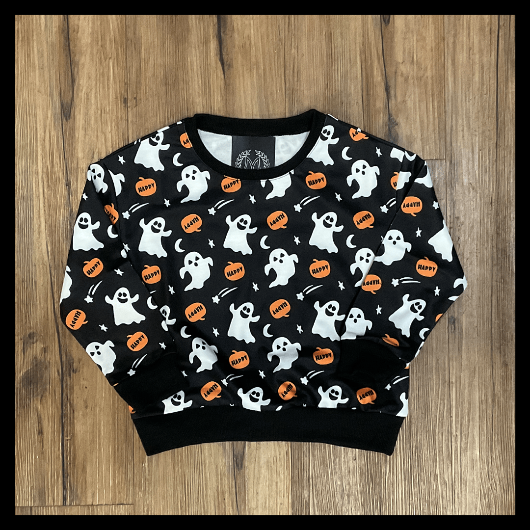 aria kai 4Y Halloween Scattered Crewneck