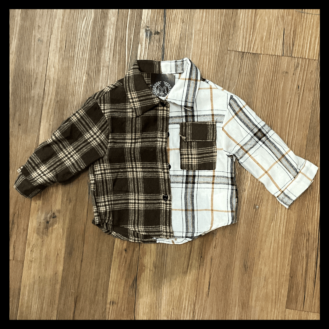 aria kai 6-9M Brown Plaid Ying Bottom Up