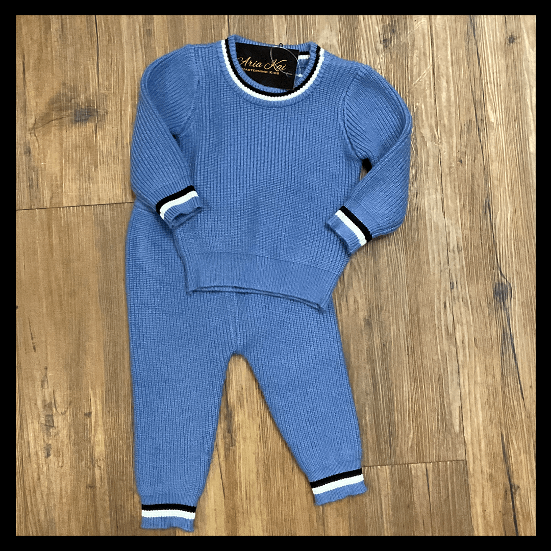 aria kai Varsity blue sweater set