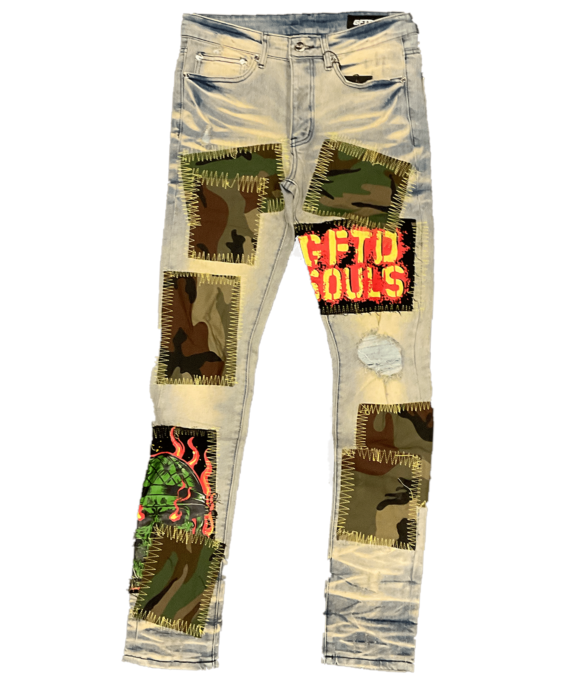 GFTD LA Kenzo patch light denim