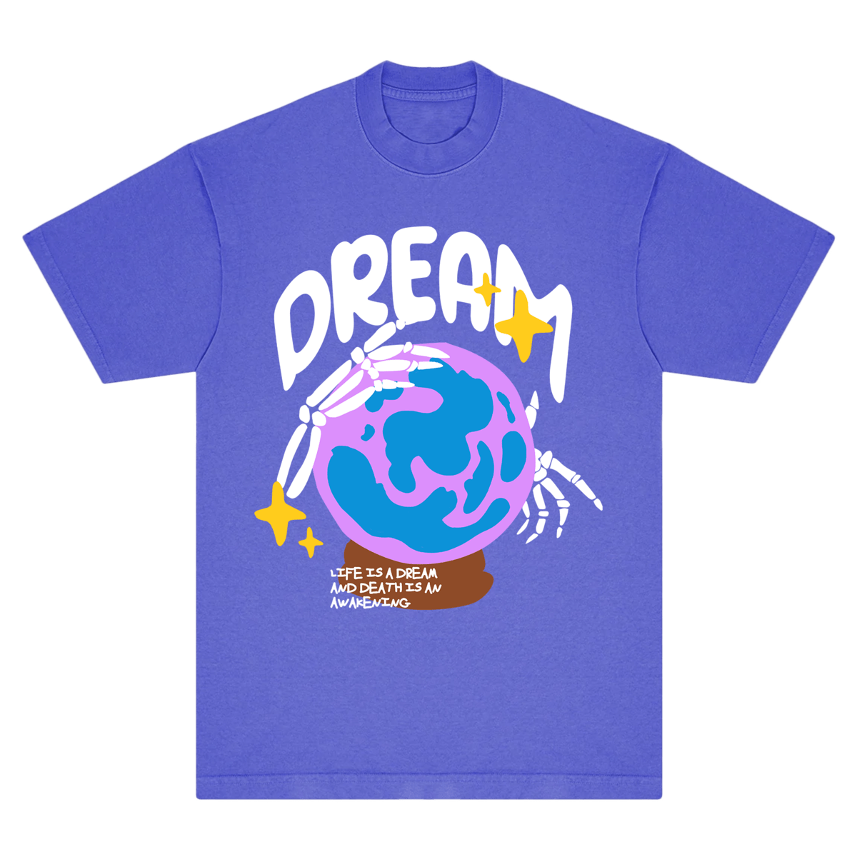 LONLY HEARTS T SHIRT Lt Brown Life Is A Dream Garment-dye T-Shirt