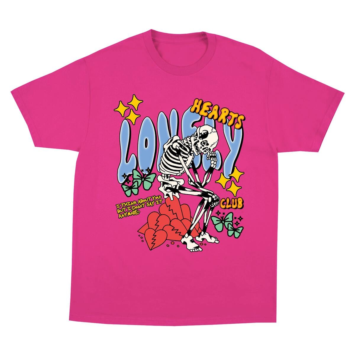 LONLY HEARTS T SHIRT Pink Lonely Thoughts T-Shirt