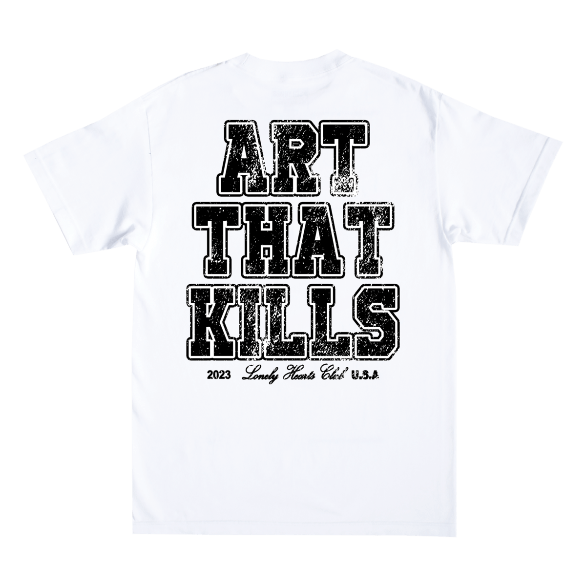 LONLY HEARTS T SHIRT White Art That Kills T-Shirt