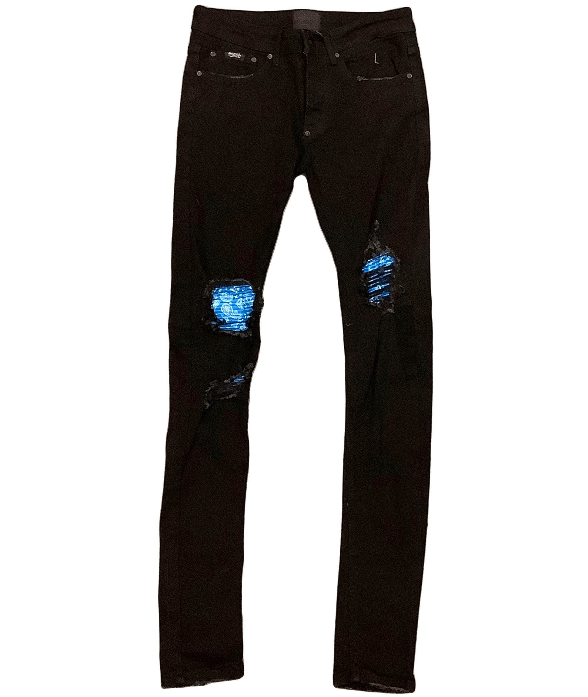 Mastermind315 Black bandanna denim