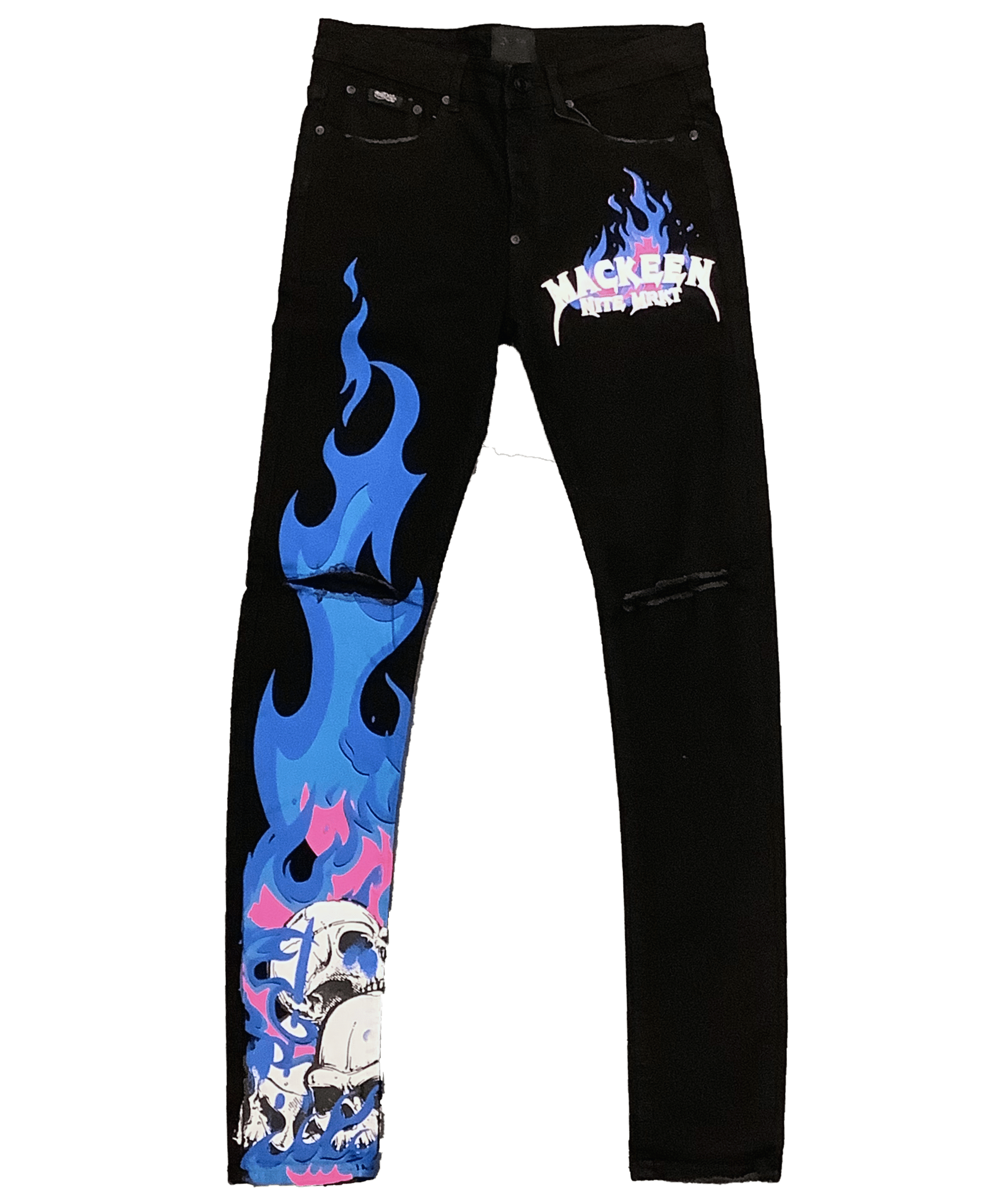 Mastermind315 Blue flame black denim