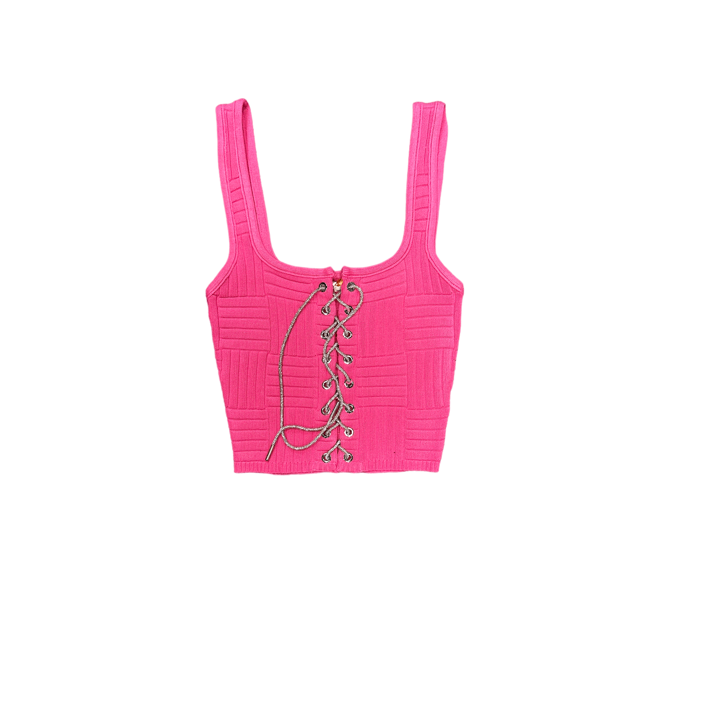 Mastermind315 Fuchsia  sparkle laced up top